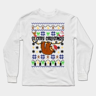 Slothy Ugly Christmas Sweater Long Sleeve T-Shirt